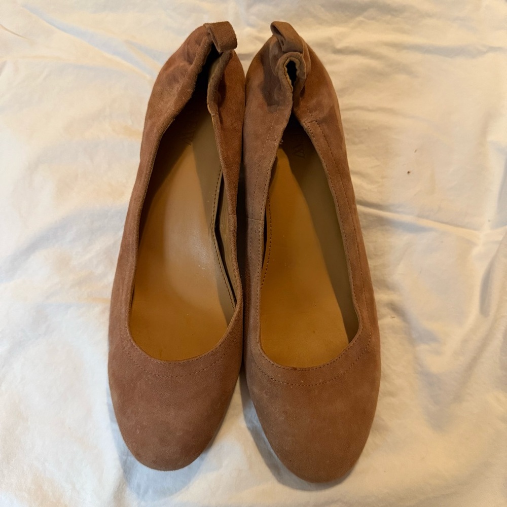 J.Crew - Anya - Suede - Brown Warm Walnut - Block Heels